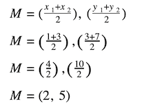 uzaklık ve orta nokta formülü: Koordinat değerlerinin yerini alan orta nokta formülleri