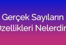 Gerçek Sayıların Özellikleri Nelerdir?