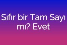 Sıfır bir Tam Sayı mı? Evet